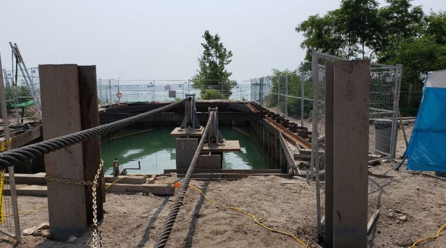 Richard Wittmeier Construction working on Enwave test pigging phase.